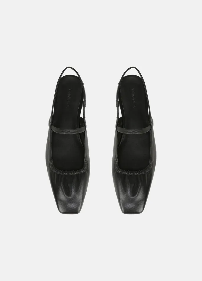 Vince Loafers and Mules Women Venice Leather Slingback Flat Black