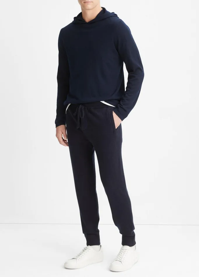 Vince Pants and Shorts Men Wool Cashmere Jogger Coastal Blue