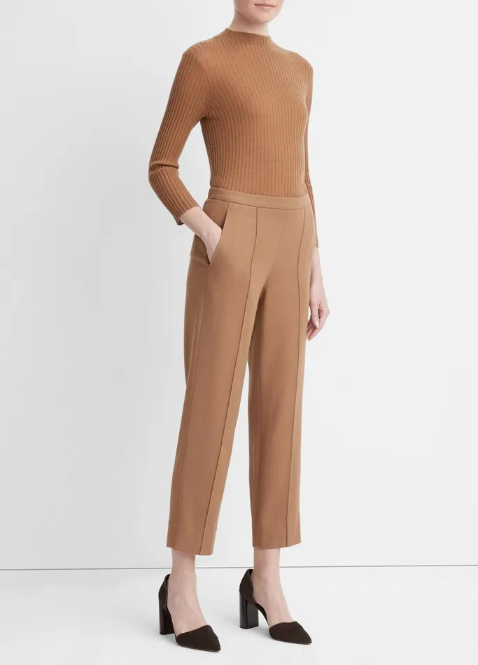 Vince Pants and Shorts Women Brushed MidRise Easy PullOn Pant Dark Beech