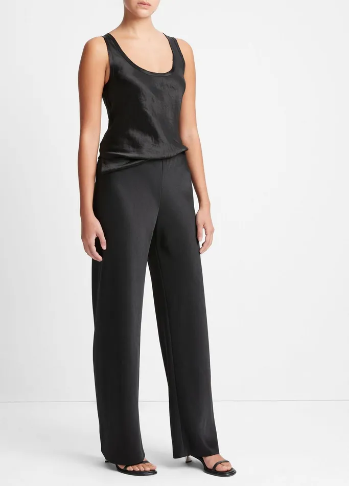 Vince Pants and Shorts Women Fluid Satin Bias Pant Black