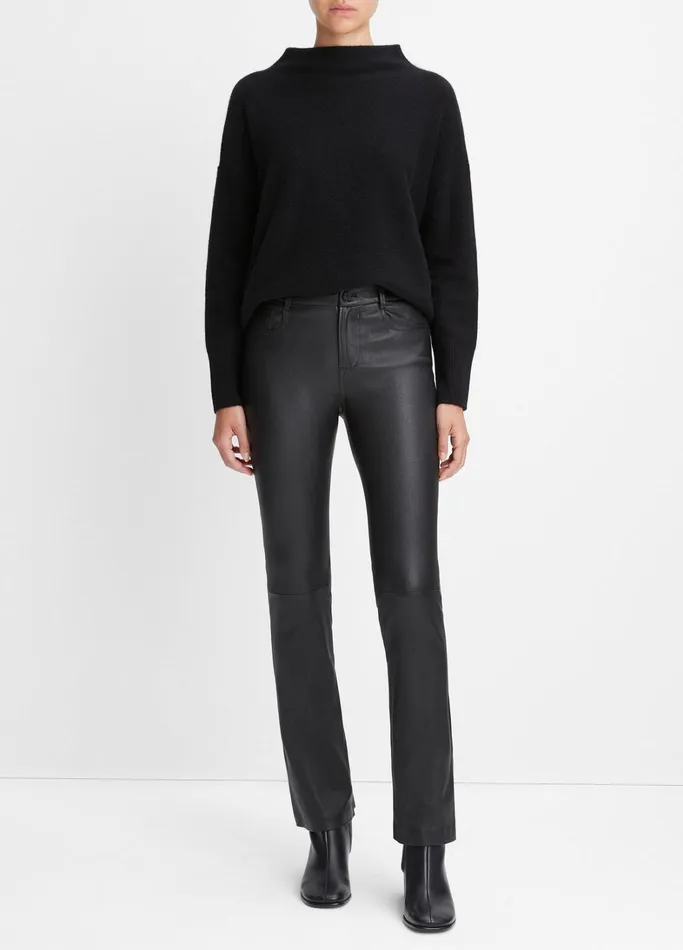 Vince Pants and Shorts Women Stretch Leather BootCut Pant Black