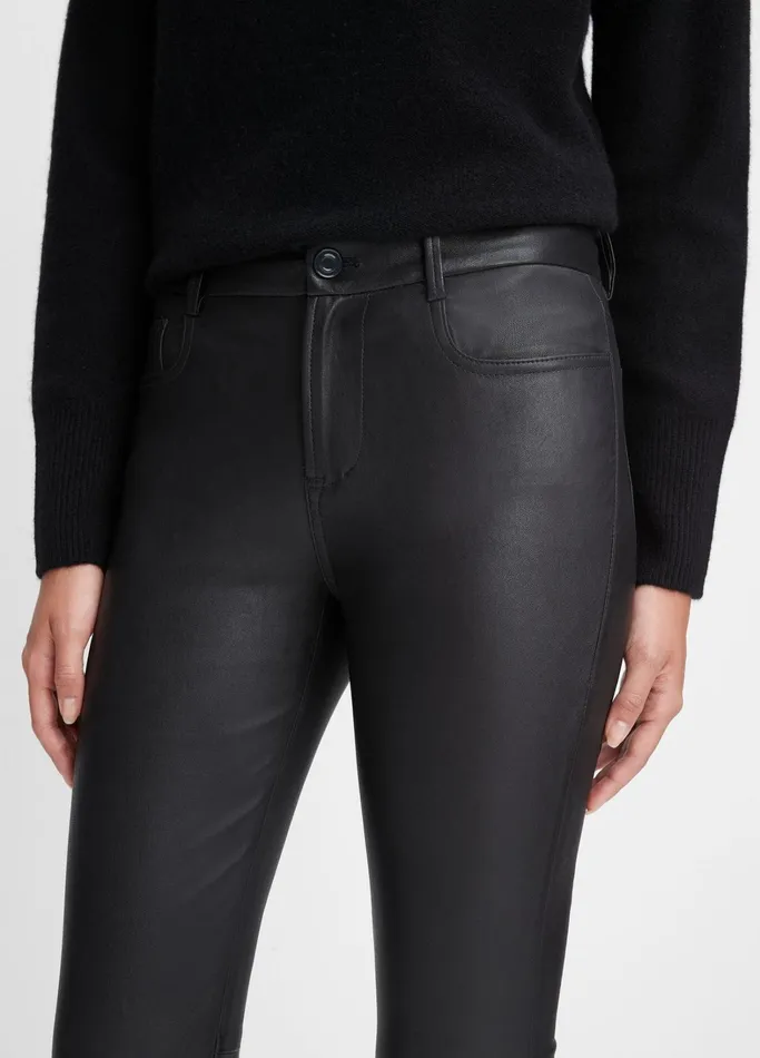 Vince Pants and Shorts Women Stretch Leather BootCut Pant Black