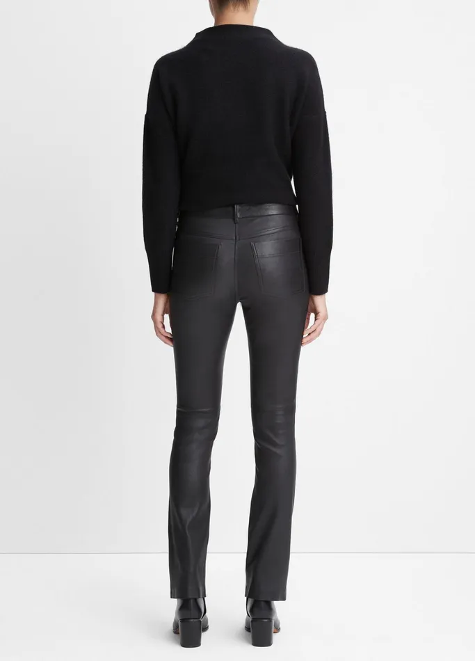 Vince Pants and Shorts Women Stretch Leather BootCut Pant Black