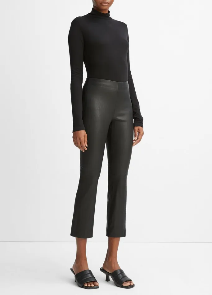 Vince Pants and Shorts Women StretchLeather Cropped Legging Black