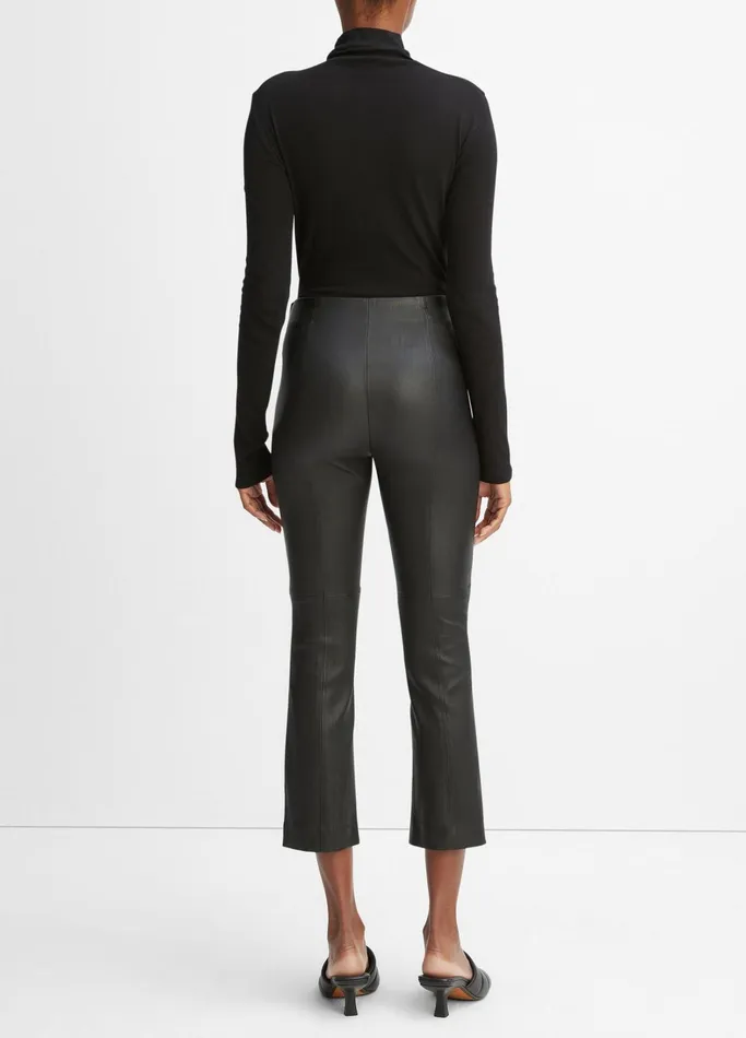 Vince Pants and Shorts Women StretchLeather Cropped Legging Black