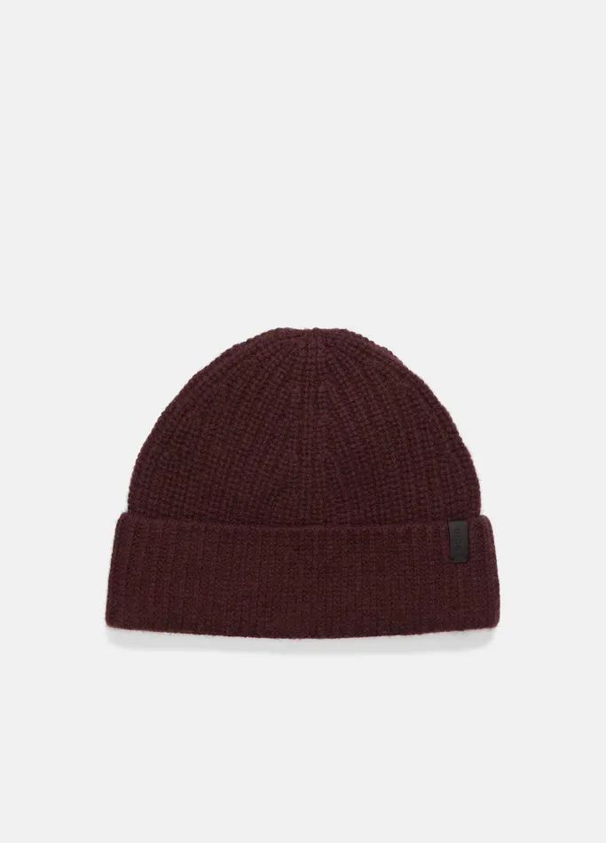 Vince Scarves Hats and Gloves Men WoolCashmere ShakerStitch Hat Pinot Vino