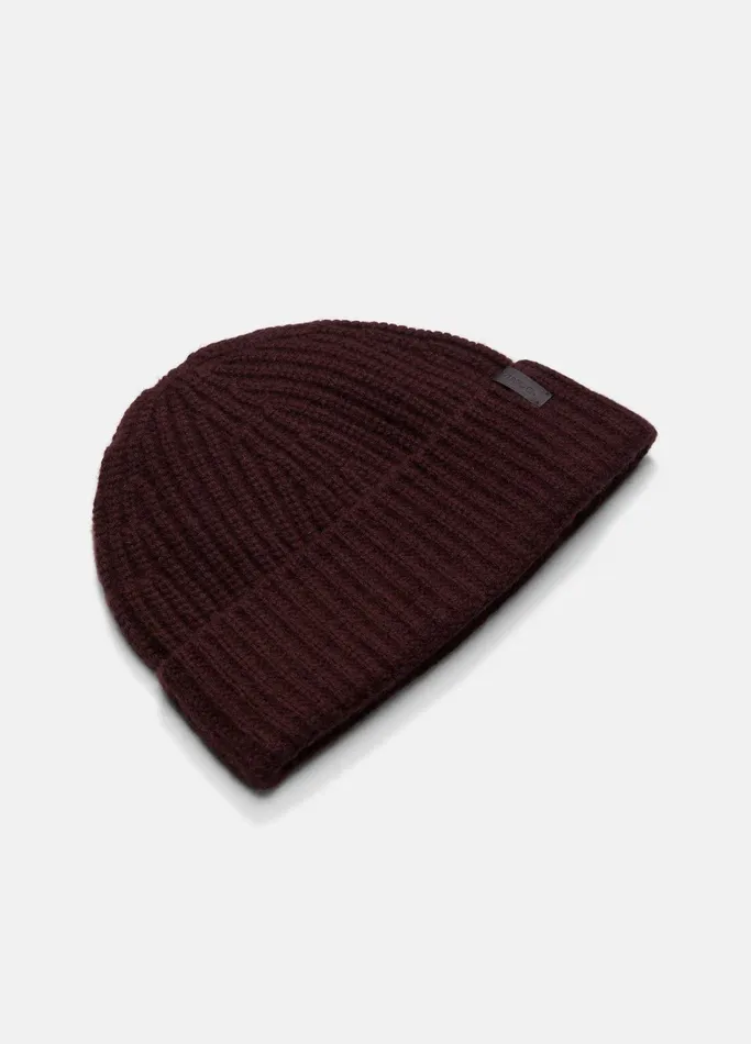 Vince Scarves Hats and Gloves Men WoolCashmere ShakerStitch Hat Pinot Vino