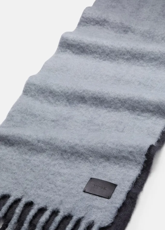 Vince Scarves Hats and Gloves Women AlpacaBlend DipDye Scarf Steel Charcoal