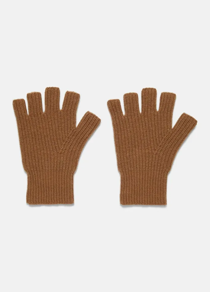 Vince Scarves Hats and Gloves Women Plush Cashmere RibKnit Fingerless Glove Mink