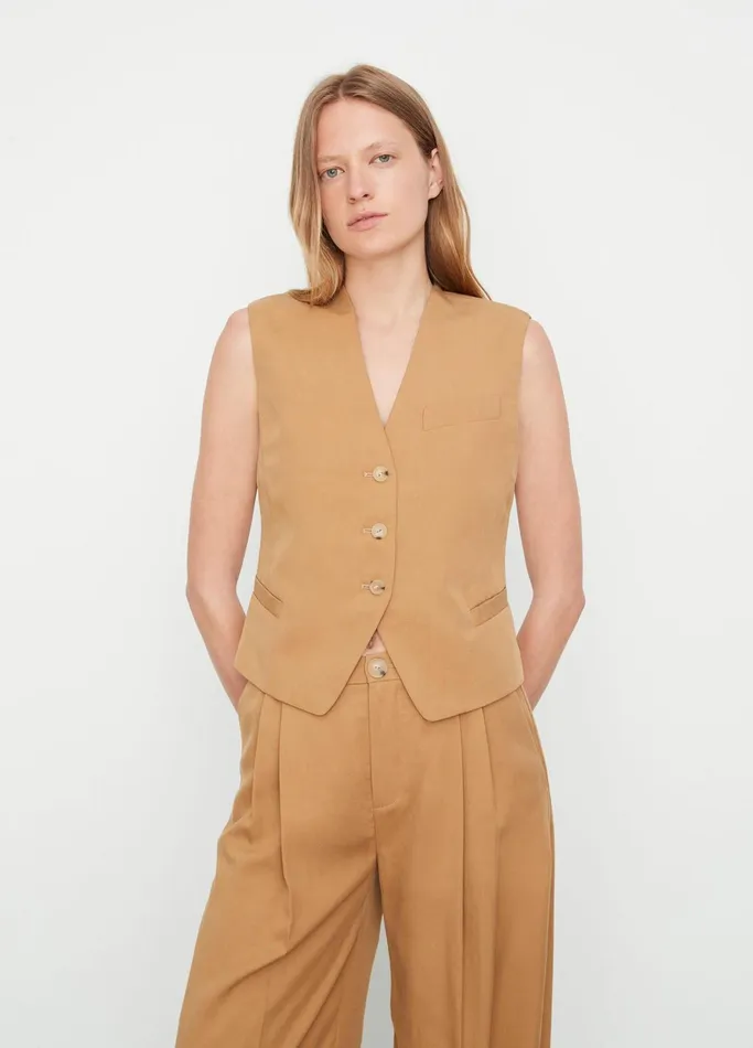 Vince Shirts and Tops Women Drapey Vest Amber Wave