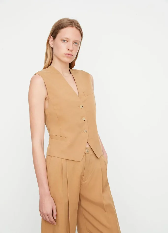 Vince Shirts and Tops Women Drapey Vest Amber Wave