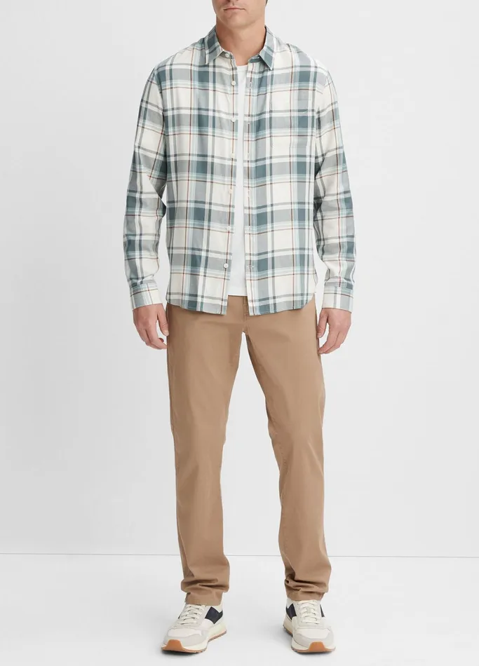 Vince Shirts Men Manchester Plaid Shirt Bonedusty Teal