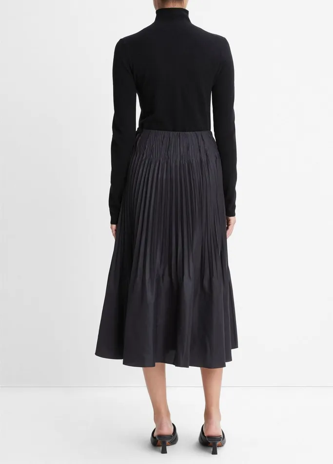 Vince Skirts Women PintuckPleated PullOn Skirt Black
