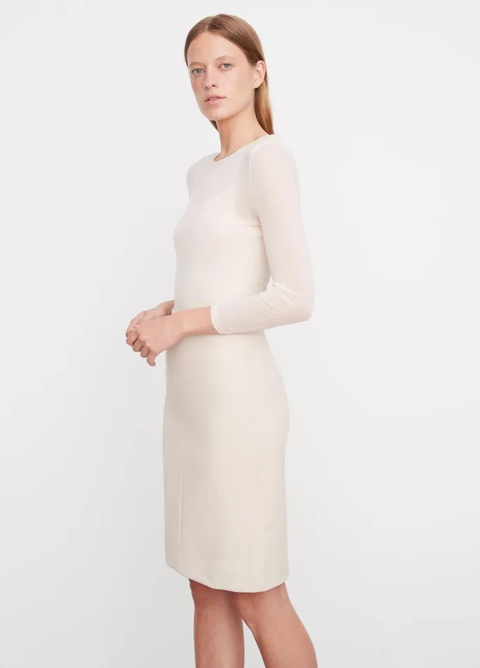 Vince Skirts Women SeamedFront Pencil Skirt Pale Fawn