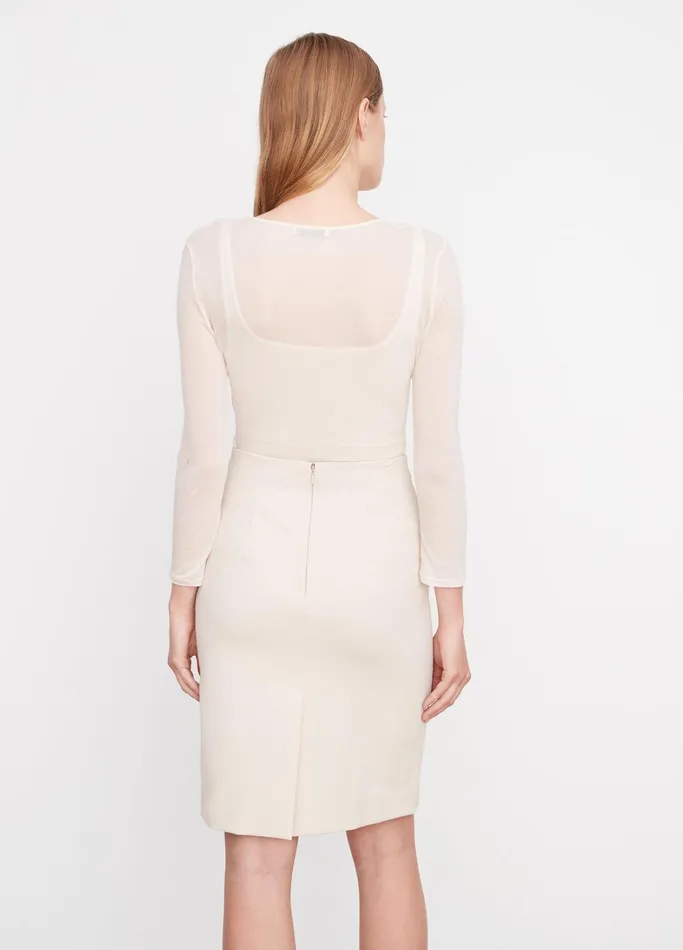 Vince Skirts Women SeamedFront Pencil Skirt Pale Fawn