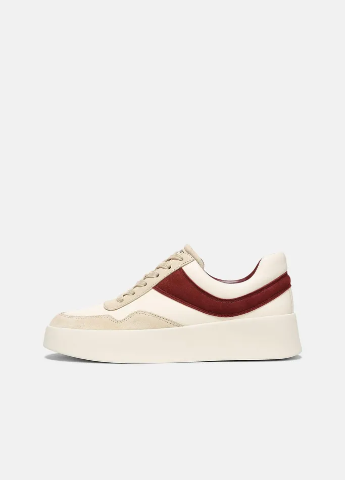 Vince Sneakers Women Warren Court Leather And Suede Sneaker Sangre