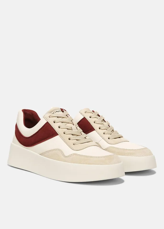 Vince Sneakers Women Warren Court Leather And Suede Sneaker Sangre