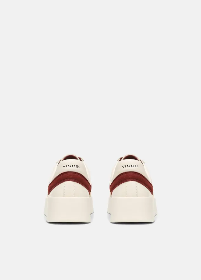 Vince Sneakers Women Warren Court Leather And Suede Sneaker Sangre