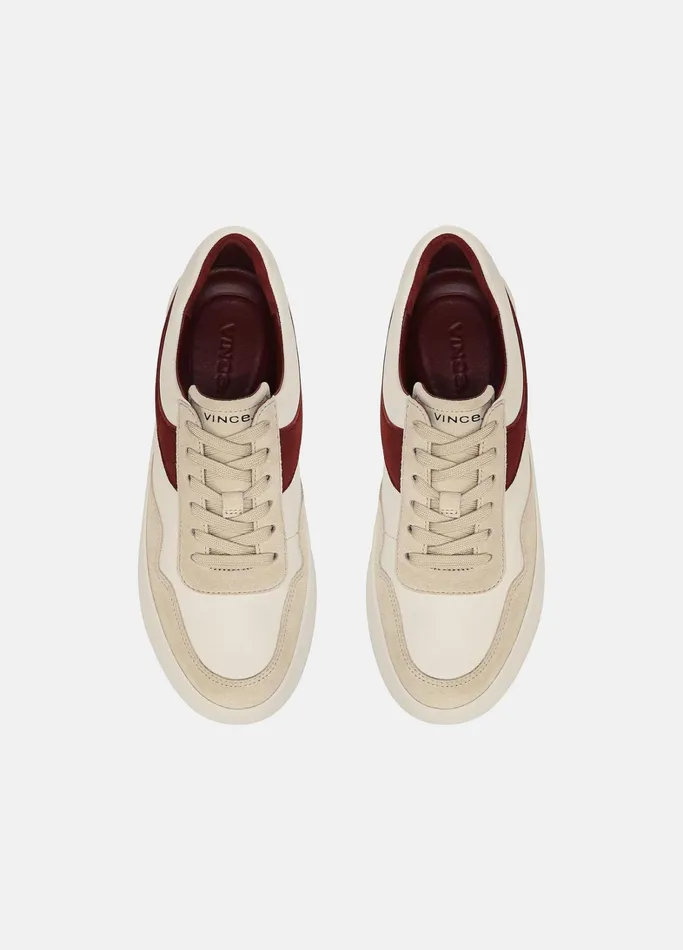Vince Sneakers Women Warren Court Leather And Suede Sneaker Sangre