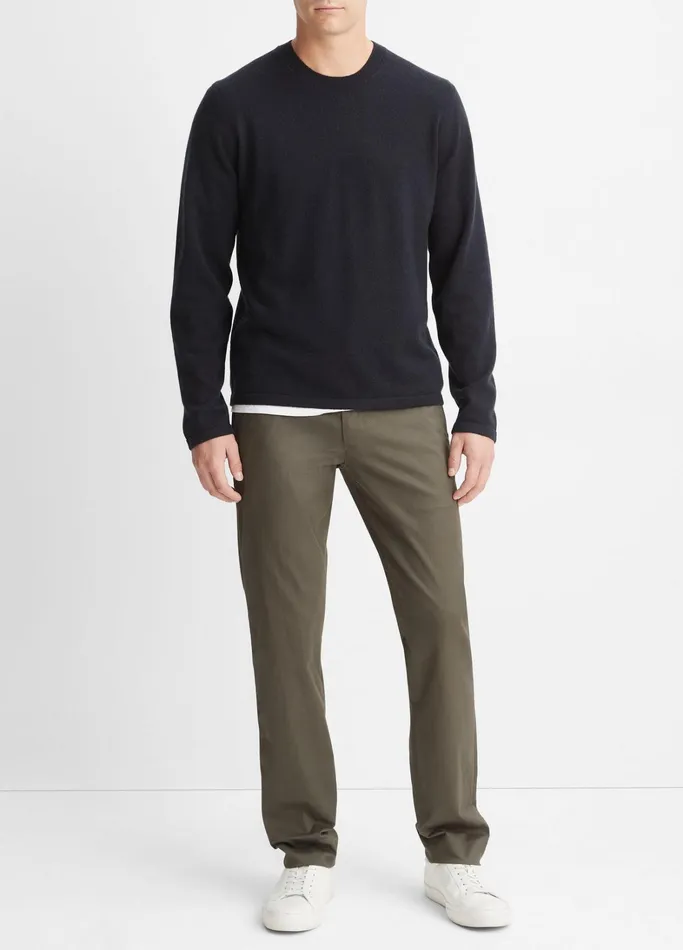 Vince Sweaters Men Cashmere Crew Neck Sweater Coastal Blue