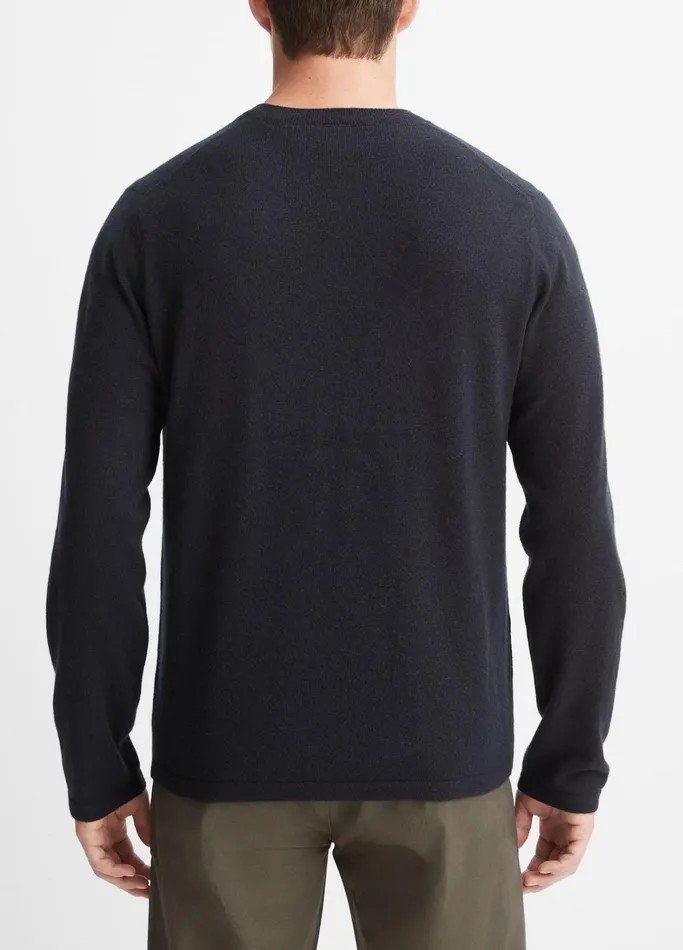 Vince Sweaters Men Cashmere Crew Neck Sweater Coastal Blue