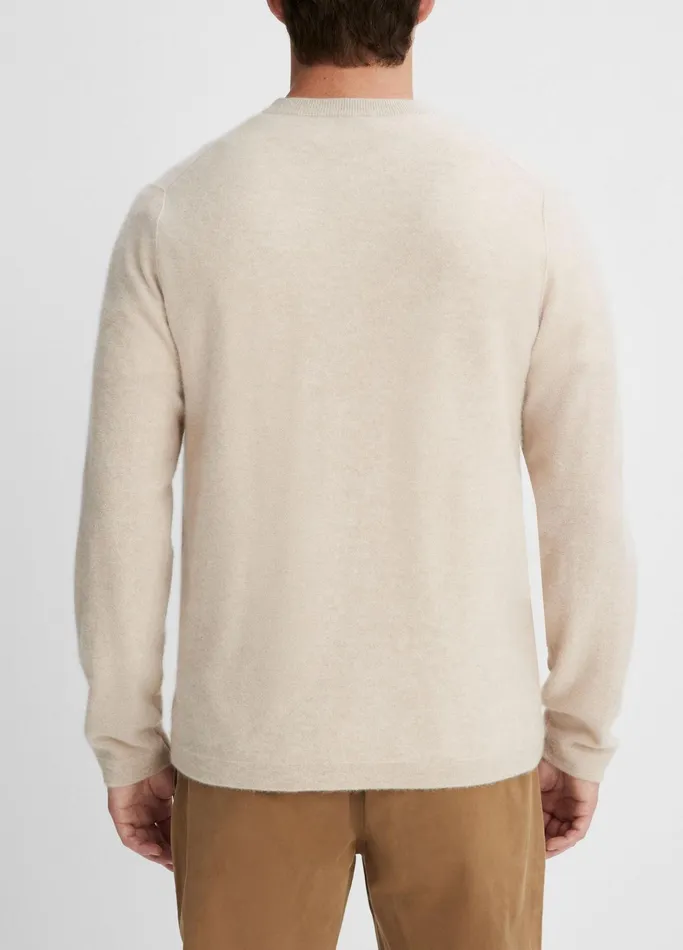 Vince Sweaters Men Plush Cashmere Crew Neck Sweater Light Heather Runyon