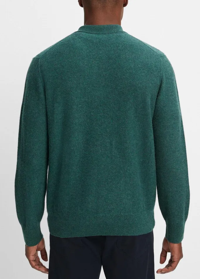 Vince Sweaters Men Plush Cashmere QuarterZip Sweater Light Deep Teal
