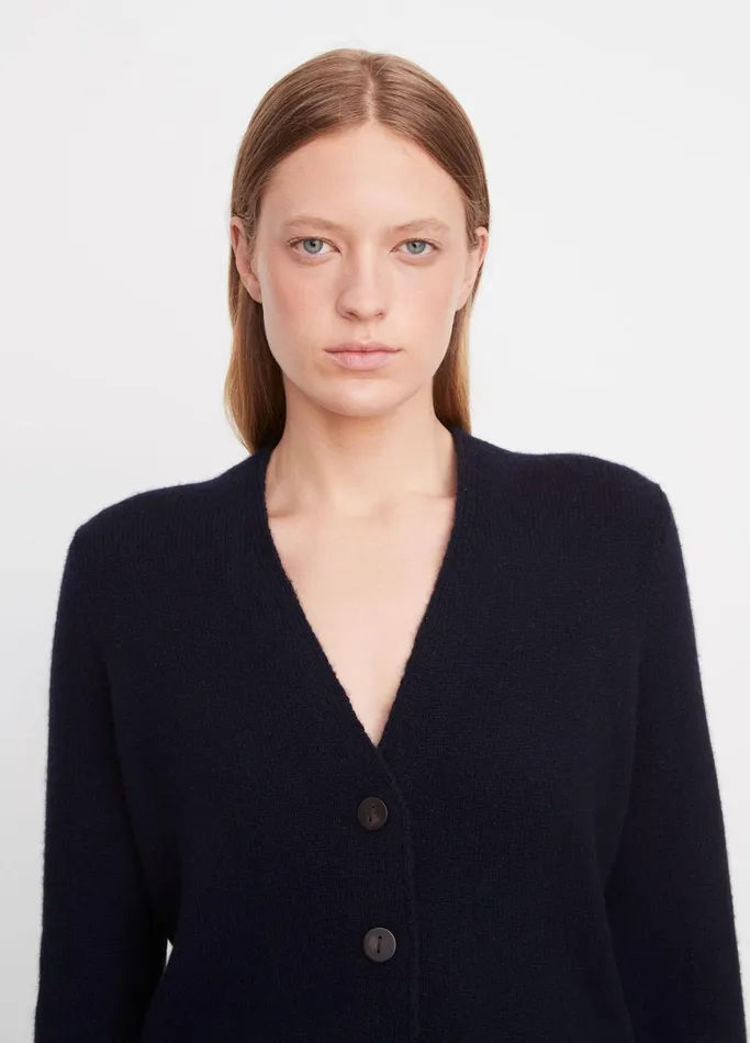 Vince Sweaters Women Cashmere FlatPlacket Cardigan Coastal Blue