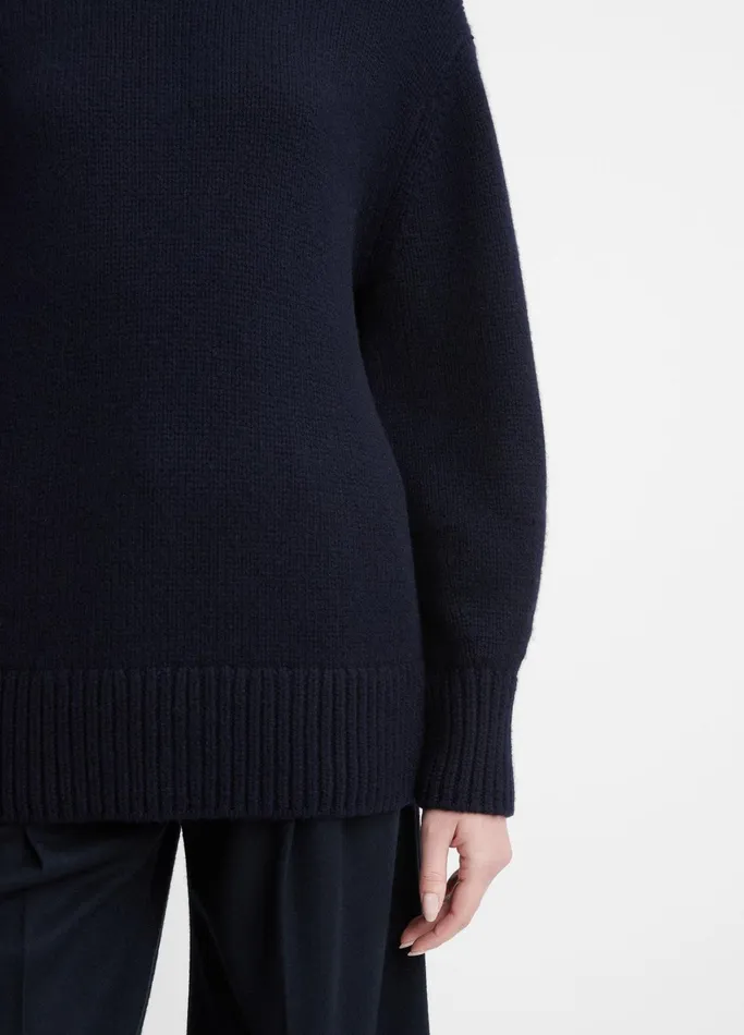 Vince Sweaters Women Wool And Cashmere Boyfriend Crew Neck Sweater Coastal Blue
