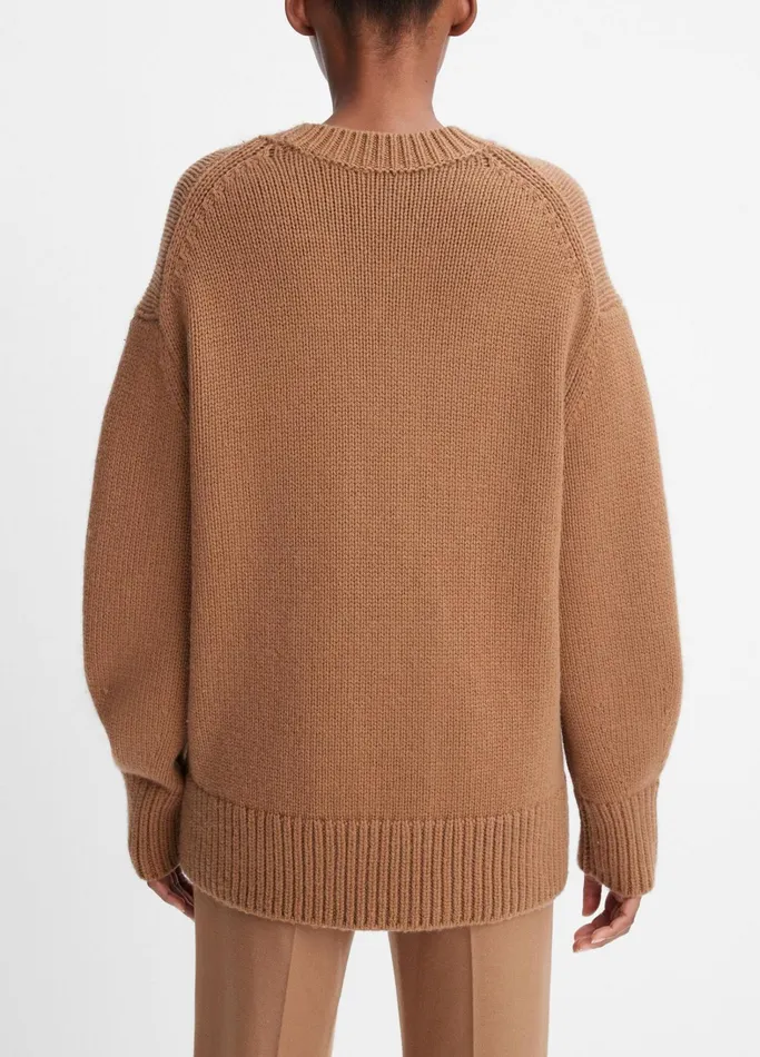 Vince Sweaters Women Wool And Cashmere Boyfriend Crew Neck Sweater Mink