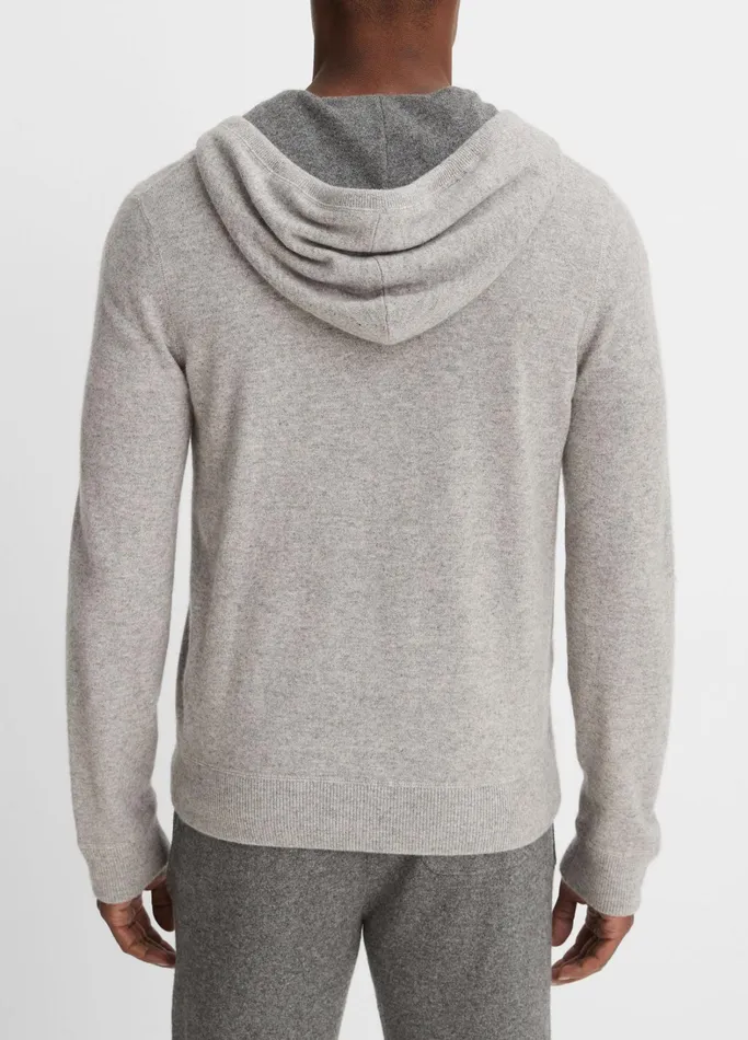Vince Sweatshirts and Hoodies Men Cashmere Full Zip Hoodie Heather Grey