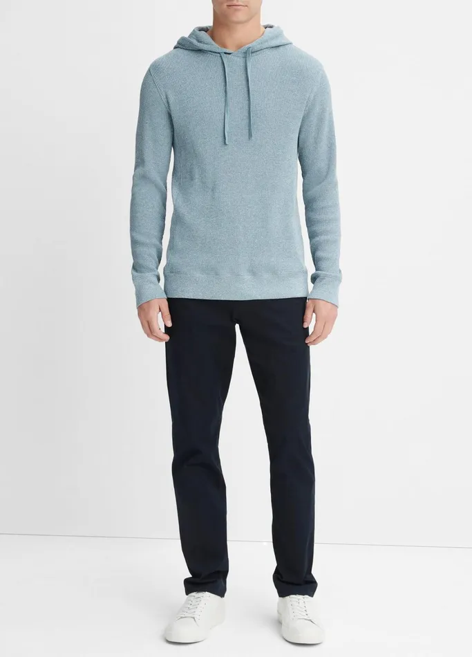 Vince Sweatshirts and Hoodies Men Moulin Pima Cotton Thermal Popover Hoodie High Seaoff White