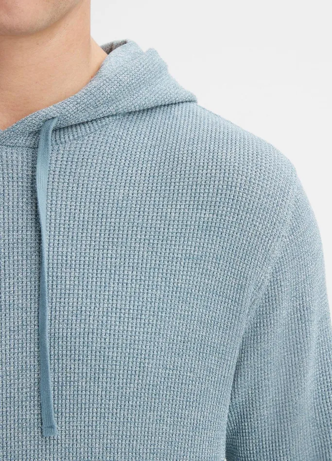 Vince Sweatshirts and Hoodies Men Moulin Pima Cotton Thermal Popover Hoodie High Seaoff White