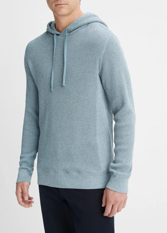 Vince Sweatshirts and Hoodies Men Moulin Pima Cotton Thermal Popover Hoodie High Seaoff White