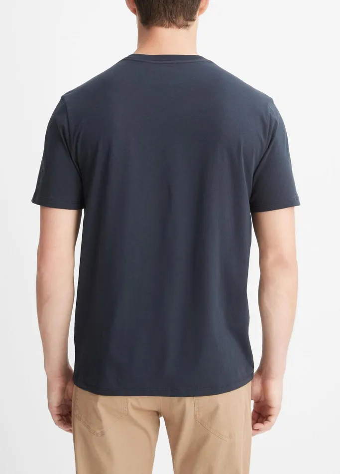 Vince TShirts and Polos Men Pima Cotton VNeck TShirt Coastal Blue