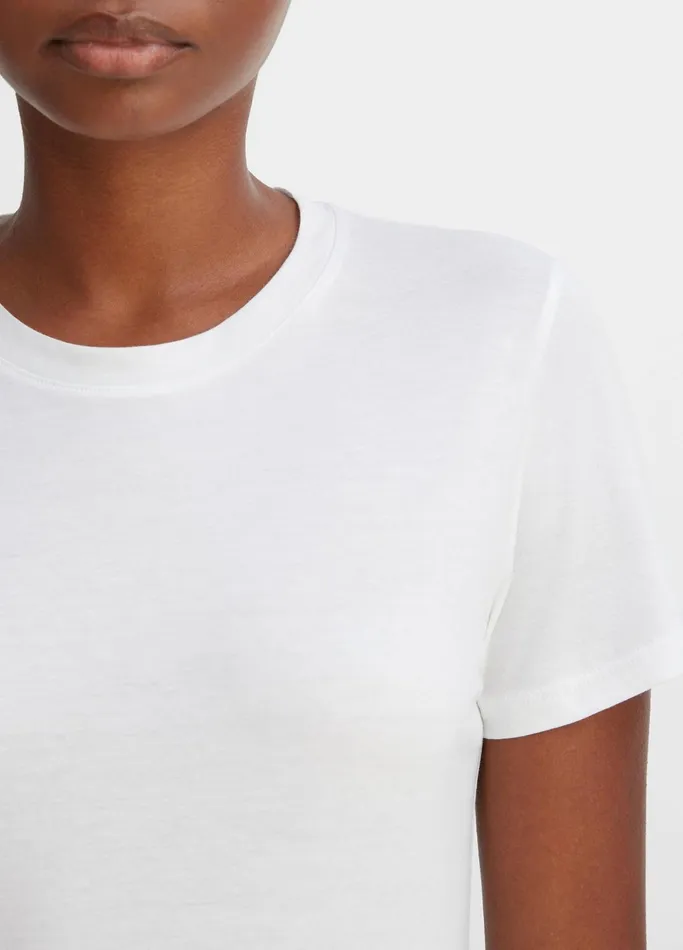 Vince TShirts Women Essential Pima Cotton Crew Neck TShirt Optic White