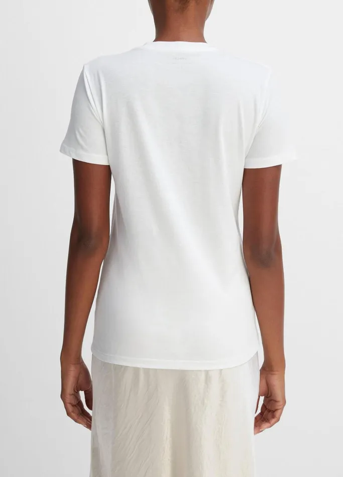 Vince TShirts Women Essential Pima Cotton Crew Neck TShirt Optic White