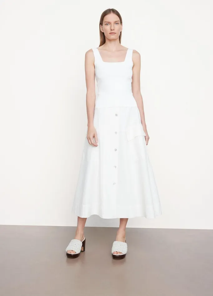 Vince TShirts Women Square Neck Camisole Off White