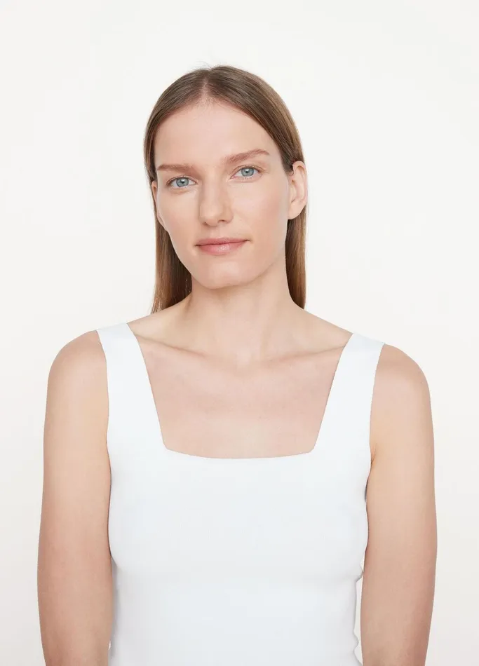 Vince TShirts Women Square Neck Camisole Off White