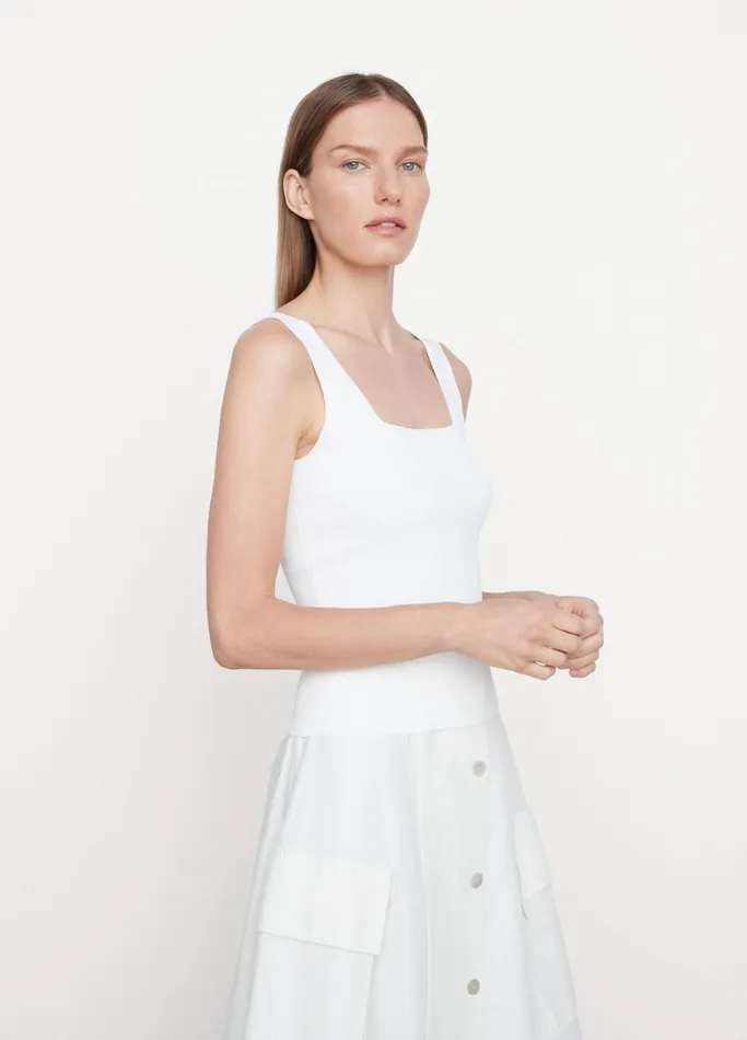 Vince TShirts Women Square Neck Camisole Off White