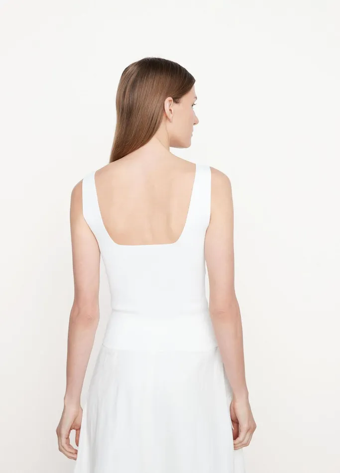 Vince TShirts Women Square Neck Camisole Off White