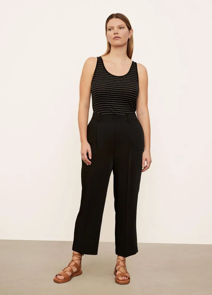 Vince TShirts Women Striped Scoop Neck Camisole Blackoff White