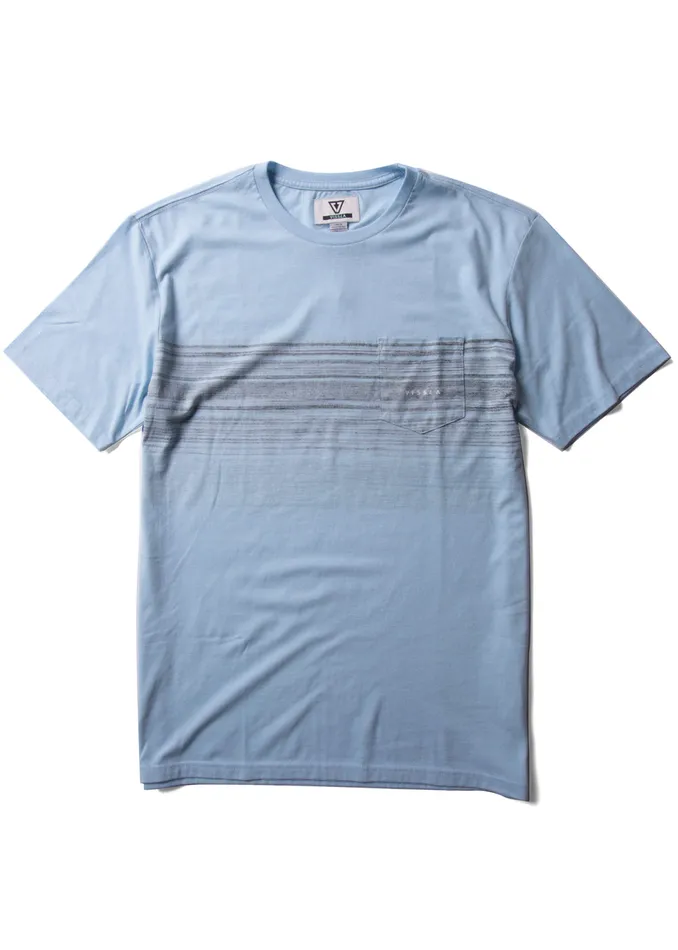 Vissla Blurred Horizons Ss Pkt Tee Cool Blue Men Knit Tees