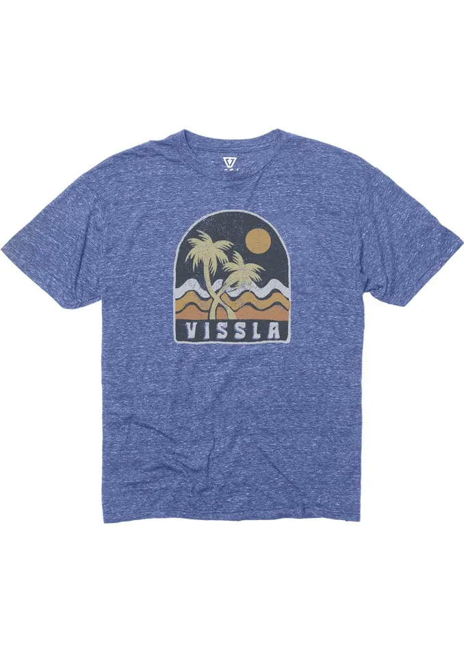Vissla Clothing Youth Twin Palms Kids Snow Tee RYH 8211 Royal Heather