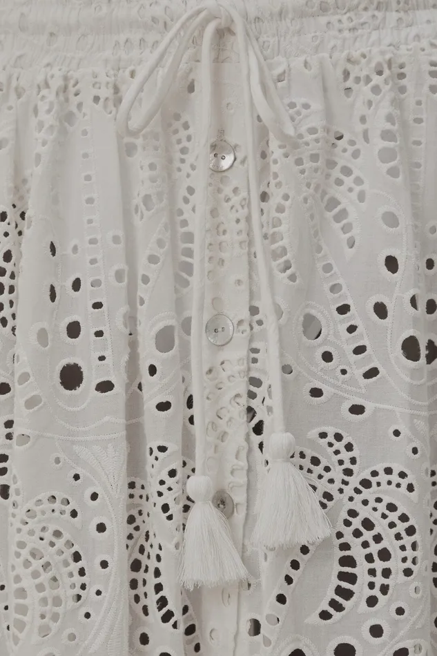 White Eyelet Maxi Skirt Women Farm Rio Skirts