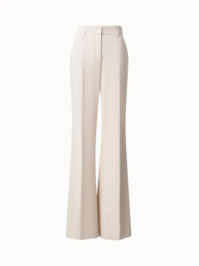 Wide Straight Leg Pants In Cotton Wool Gabardine Sand Women Akris Pants