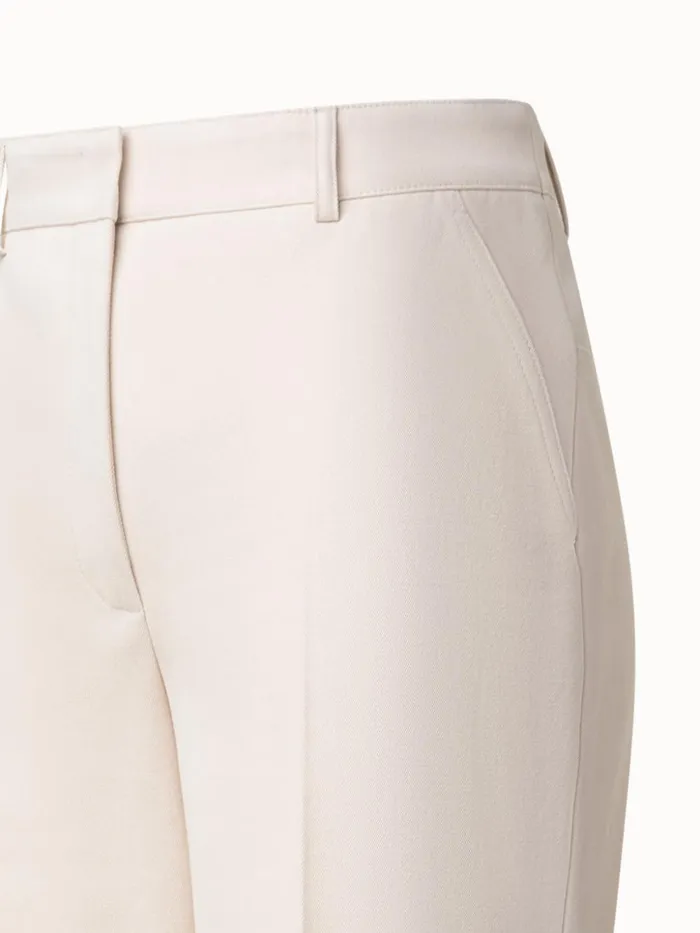 Wide Straight Leg Pants In Cotton Wool Gabardine Sand Women Akris Pants
