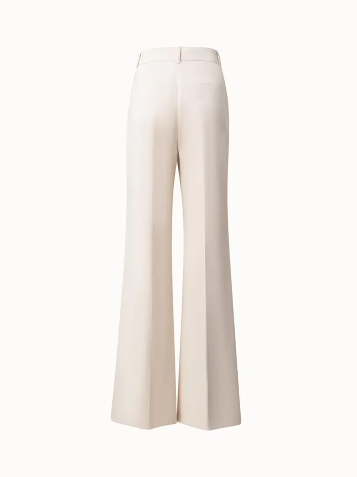 Wide Straight Leg Pants In Cotton Wool Gabardine Sand Women Akris Pants