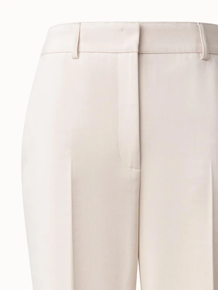 Wide Straight Leg Pants In Cotton Wool Gabardine Sand Women Akris Pants