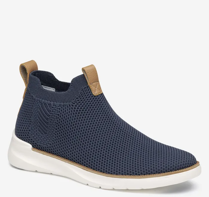 Women8217s Shoes Emery Knit Chelsea Boot Navy Knit Johnston and Murphy Women